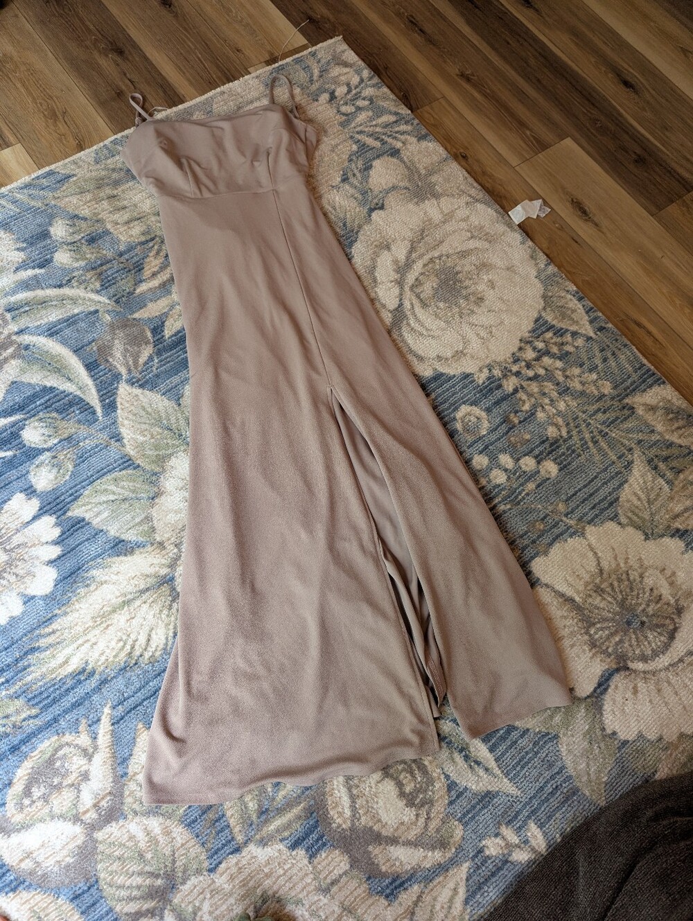 Birdy Grey Taupe Floor Length Bridesmaid Dress With Tie Back. Size Medium.